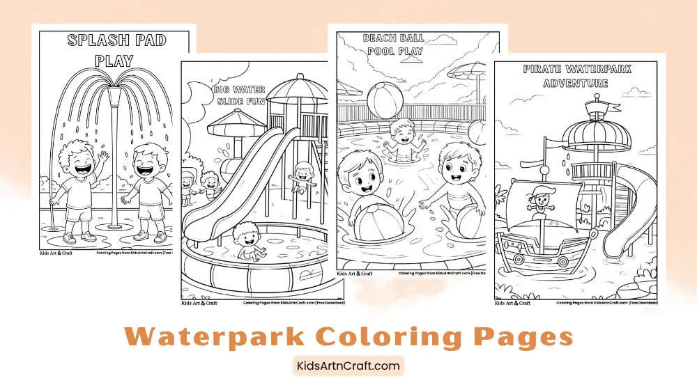 Waterpark Coloring Pages for Kids