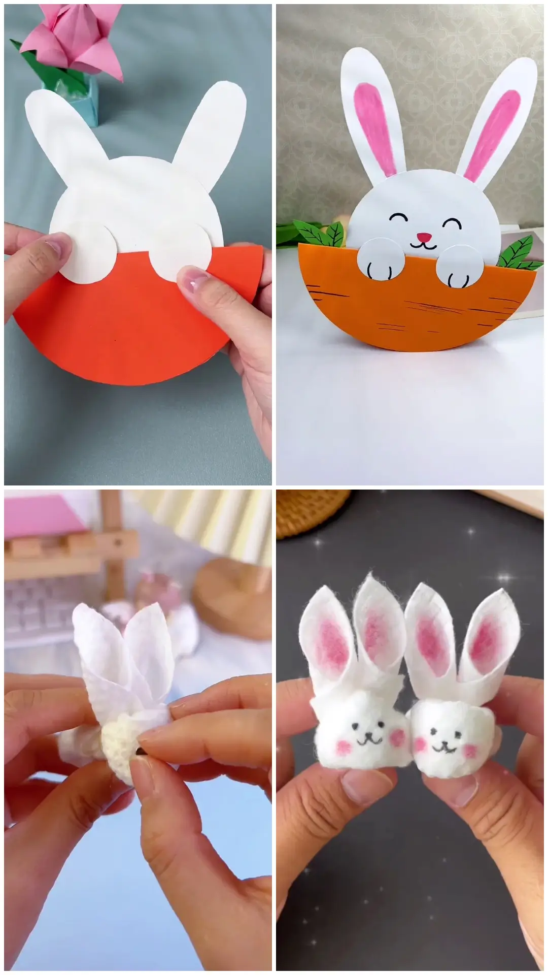 Cute handmade bunny crafts with pink ears