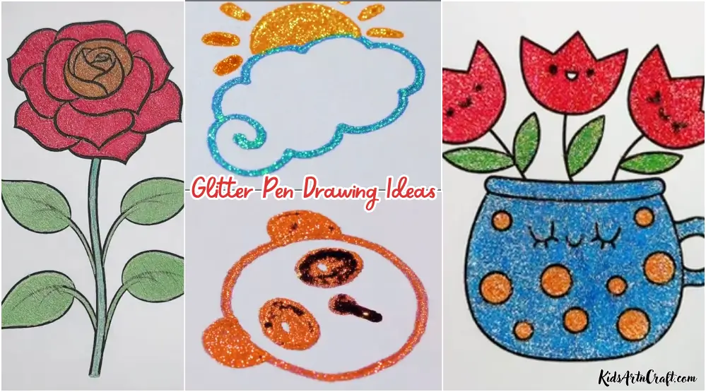 Glitter Pen Drawing Ideas for Kids: Easy, Cute & Creative Designs