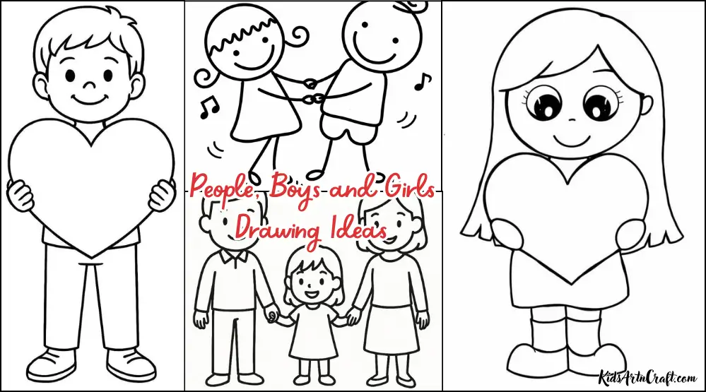 People, Boys and Girls Drawing Ideas