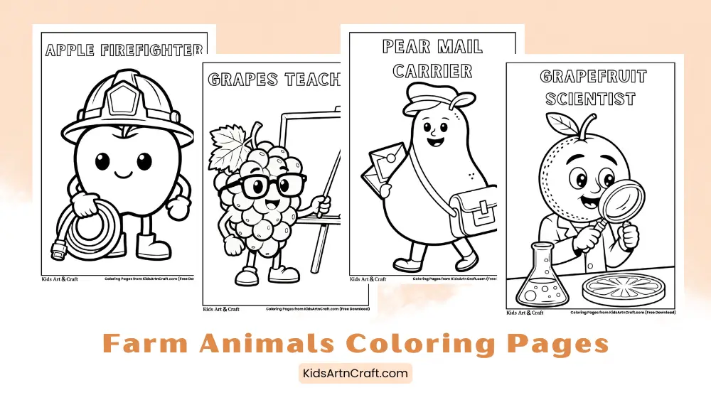 Fruits Had Jobs Coloring Pages For Kids